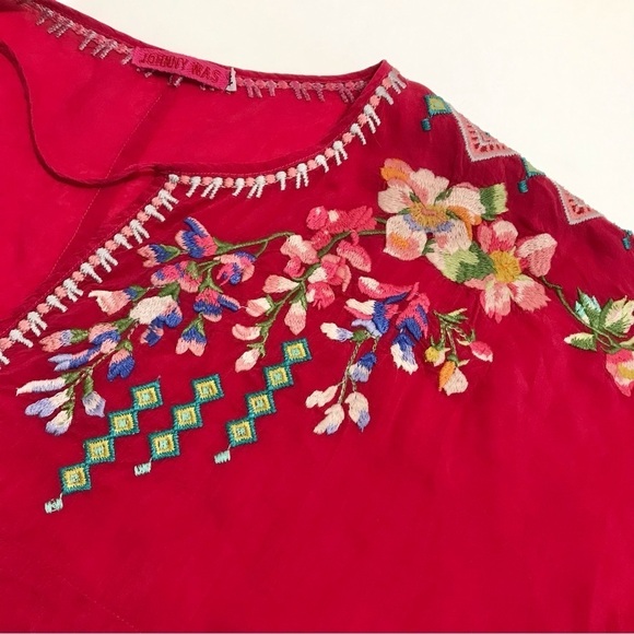 Johnny Was Vanessa Georgette Embroidered Tunic Size Medium - Picture 13 of 16